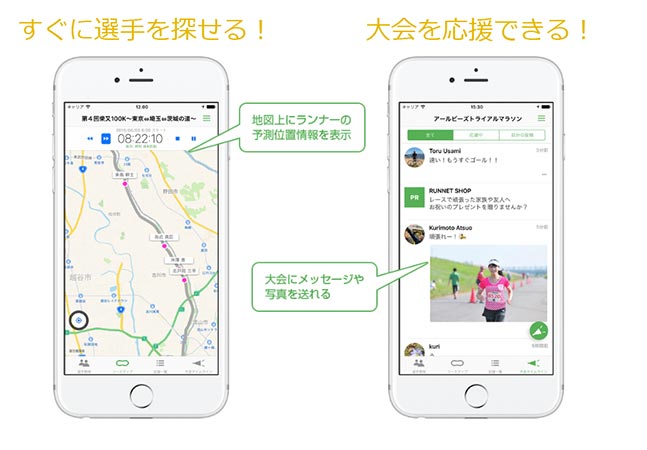 応援ナビ画面